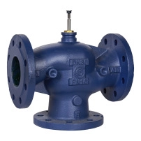VG311F Globe Valve, 3-Way, DN80, Flanged, Kvs 100 m?/h, Cast Iron Body and Seat, Brass Plug.