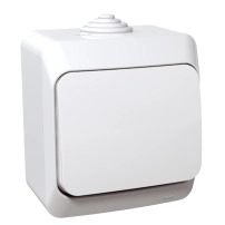 Бутон, бял, Push switch, 1-pole, white