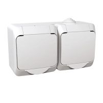 CEDAR PLUS Двоен контакт Шуко ОМ с к-к БЯЛ WDE000522