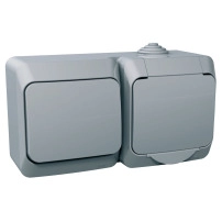 Cedar Plus - single socket outlet sideE+еднополюсен ключ - 16A(X), сив