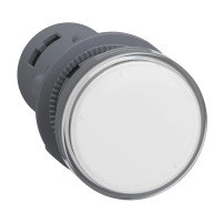 Easy Harmony XA2E, Сигнална лампа за машини, пластмаса, бял O22, вграден LED, винтови клеми, 220 V DC