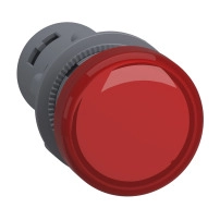 Easy Harmony XA2E, Сигнална лампа за машини, пластмаса, червен, O22, вграден LED, винтови клеми, 220 V DC