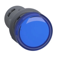 Harmony XA2E, Сигнална лампа за машини, пластмаса, син, O22, вграден LED, винтови клеми, 220 V DC