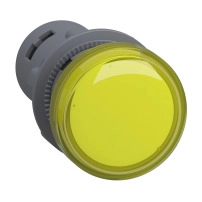 Harmony XA2E, Сигнална лампа за машини, пластмаса, жълт, O22, LED, с винтов захващащ клем, 220 V DC