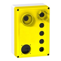 SCHNEIDER ELECTRIC Empty enclosure, XALF, yellow, for top of car box, 1 cut-out, 45mm
