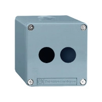 Harmony XAP, Empty control station, zinc alloy, grey, 2 cut-outs, O22, 130 x 80 x 51.5 mm