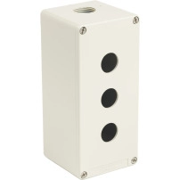 Harmony XAP, XB2 SL, Empty control station, zinc alloy, grey, 3 cut-outs 22mm, 80 x 175 x 77 mm