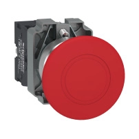 Emergency stop, Easy Harmony XB2, metal, red, mushroom 40mm, 22mm, push-pull, 1NC