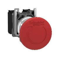 SCHNEIDER ELECTRIC Red Ø40 Emergency stop, switching off Ø22 latching turn release 2NC+1NO