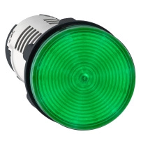SCHNEIDER ELECTRIC Monolithic pilot light, plastic, green, Ø22, integral LED, 230-240V AC
