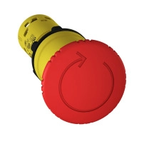 SCHNEIDER ELECTRIC Monolithic emergency stop, plastic, red mushroom 40mm, 22mm, latching turn to release, 2NC