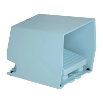 SCHNEIDER ELECTRIC Single foot switch, metal, blue, with cover, trigger mechanism, 1NC+NO, IP66