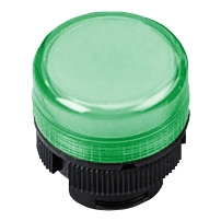 SCHNEIDER ELECTRIC Head for pilot light, for incandescent bulb, plastic, green cap, 22mm