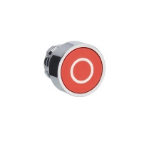 Push button head, Easy Harmony XB2, metal, flush, red, 22mm, spring return, marked O