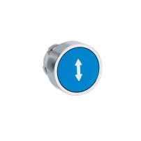 Push button head, Easy Harmony XB2, metal, flush, blue, 22mm, spring return, marked DOUBLE ARROW