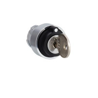 Key selector switch head, Easy Harmony XB2, metal, black, 22mm, 3 positions, stay put, 2 side pull out