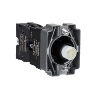 Light block with body and fixing collar, Easy Harmony XB2, metal, orange, bulb 24V DC LED, 24V AC/DC, 1NC