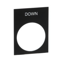 SCHNEIDER ELECTRIC Legend plate, 30x40mm, black, marked DOWN