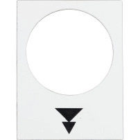 SCHNEIDER ELECTRIC Marked legend - 30 x 40mm, plastic, white, black marked down double arrowhead