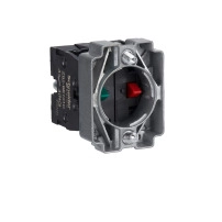 Single contact block with body and fixing collar, Easy Harmony XB2, metal, screw clamp terminal, 1NO + 1NC
